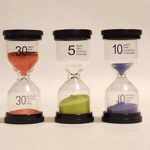 Sand Timer 6 Colors Hourglass 5/10/30 Minutes Sandglass Timer Sand Clock 3 Pack